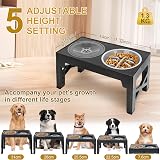 Polegas 3-in-1 Elevated Dog Bowl Stand 5 Heights Slow Feeder Stainless view 2