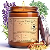 Scented Candles - Lavender Eucalyptus Candles for Home Scented, 7oz Soy Wax Aromatherapy Candle for Stress Relief and Relaxation Anxiety, Non Toxic, Birthday Gifts, Christmas Gifts for Women & Men