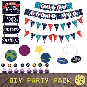 Space Theme Birthday Party Decor Amazon In Toys Games