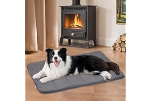 ZAKAPAWS Dog Crate Pad for Large Dogs - 35x23 Orthopedic Dog Bed with Memory Foam, Washable Water-Resistant Soft Pet Mat with Non-Slip Bottom, Grey
