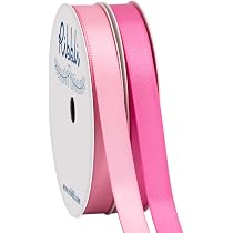 Amazon.com: Ribbli 2 Rolls Satin Craft Ribbon,Total 20 Yards(Pink ...