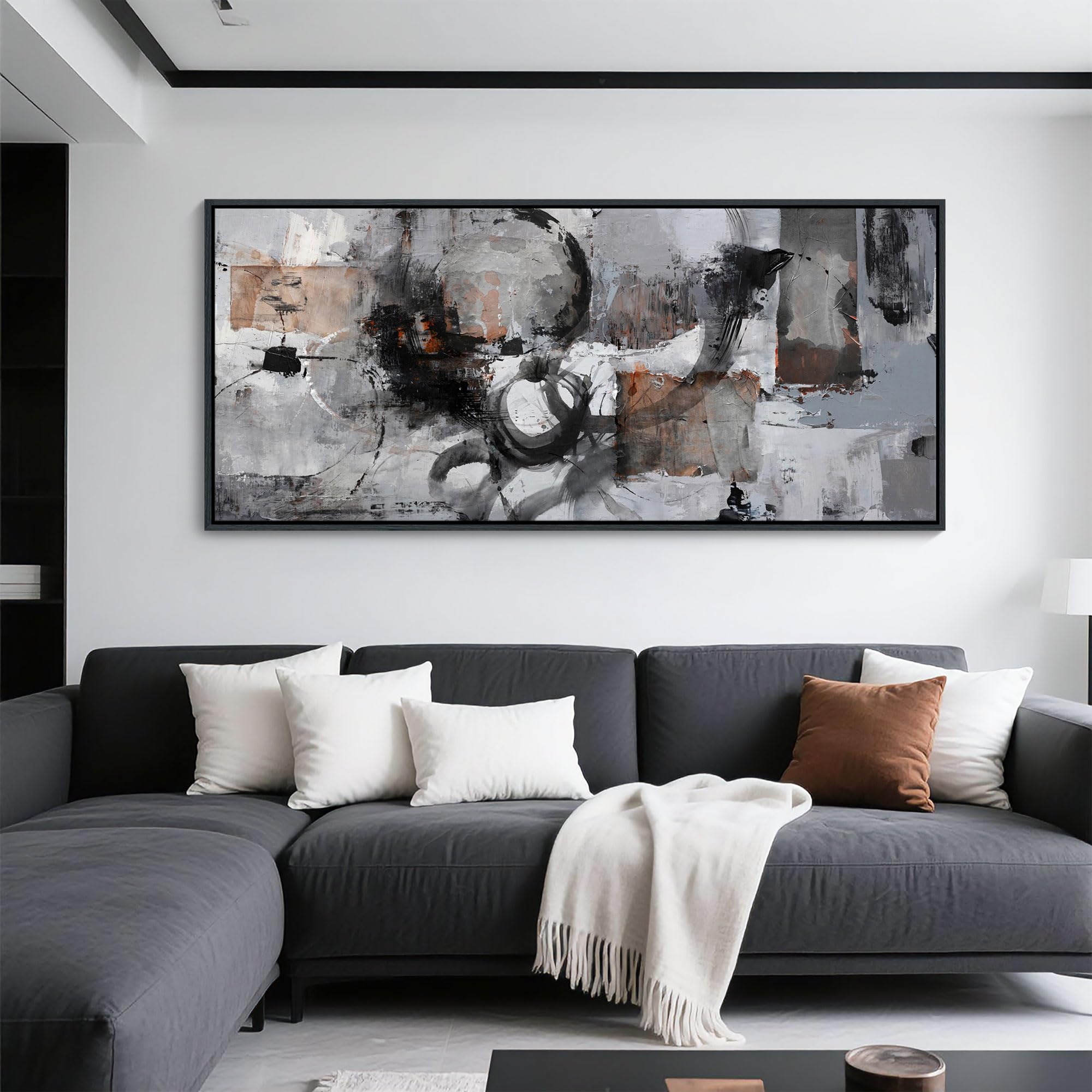 Photo 1 of ***FACTORY SEALED***
Pogusmavi Large Wall Art Abstract Black And Grey Canvas Wall Art Living Room Paintings Decorations Modern Wall Decor for Bedrooms Framed Artwork for Walls