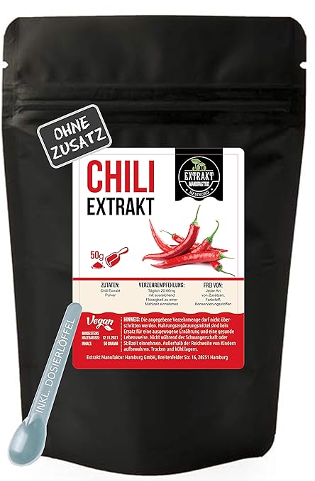 Capsicum 10:1 Extrakt | Chili-Pfeffer-Extrakt | Capsaicin Pulver | naturrein - ohne Zusätze | in Deutschland abgefüllt | wied