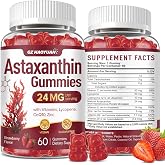 GZ HAOYUAN Astaxanthin Gummies 24mg, Astaxanthin Supplement with Lycopene, Vitamins &amp; CoQ10 for Antioxidant, Eye, Skin &amp; Immune Support, Sugar Free, Vegan, Strawberry Flavor, 60 Count