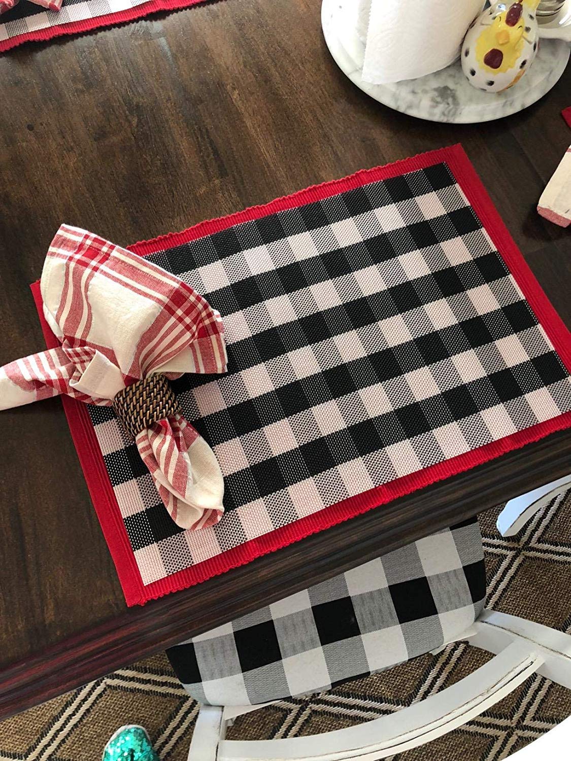 Ecoshome Placemat Buffalo Check HeatResistant Placemats