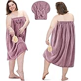 Xtinmee 2 Sets Plus Size Womens Wrap Towel with Hair Towel Bath Towel Wrap Shower Dress Towel Spa Wraps for Women's Bathrobe (Purple)
