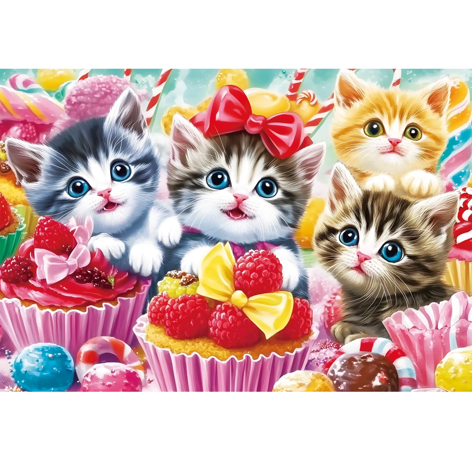 Photo 1 of 100 Piece Puzzles for Kids,Cakes & Cats Puzzle for Kids Age 4-6 6-8 8-10,Unique Large Piece Jigsaw Puzzle,Recycled Paper,Bright & Colorful Educational Puzzle,Great Boys Girls Gift for Birthday Holiday