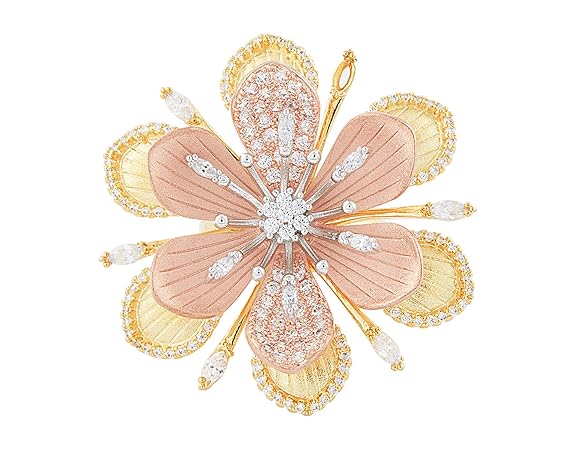 Brass Passion Flower Ring for Women