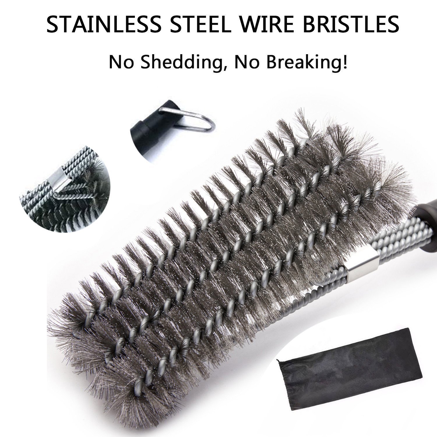 Grill Brush,Grilling Accessories Barbecue Grill Brush Bristles are Made of Stainless Steel Woven Wire - a Perfect Gift for All Barbecue Lovers