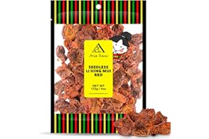 ASIA TRANS & CO. Asia Trans Seedless Red Li Hing Mui Crack Seed Plums | Hawaiian Favorite | Sweet, Sour, & Salty Dried Asian Plum Candy