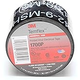 3M Temflex Mining-Grade Vinyl Electrical Tape 1700P, Printed, 3/4 in x 66 ft, Black, 1 roll/carton