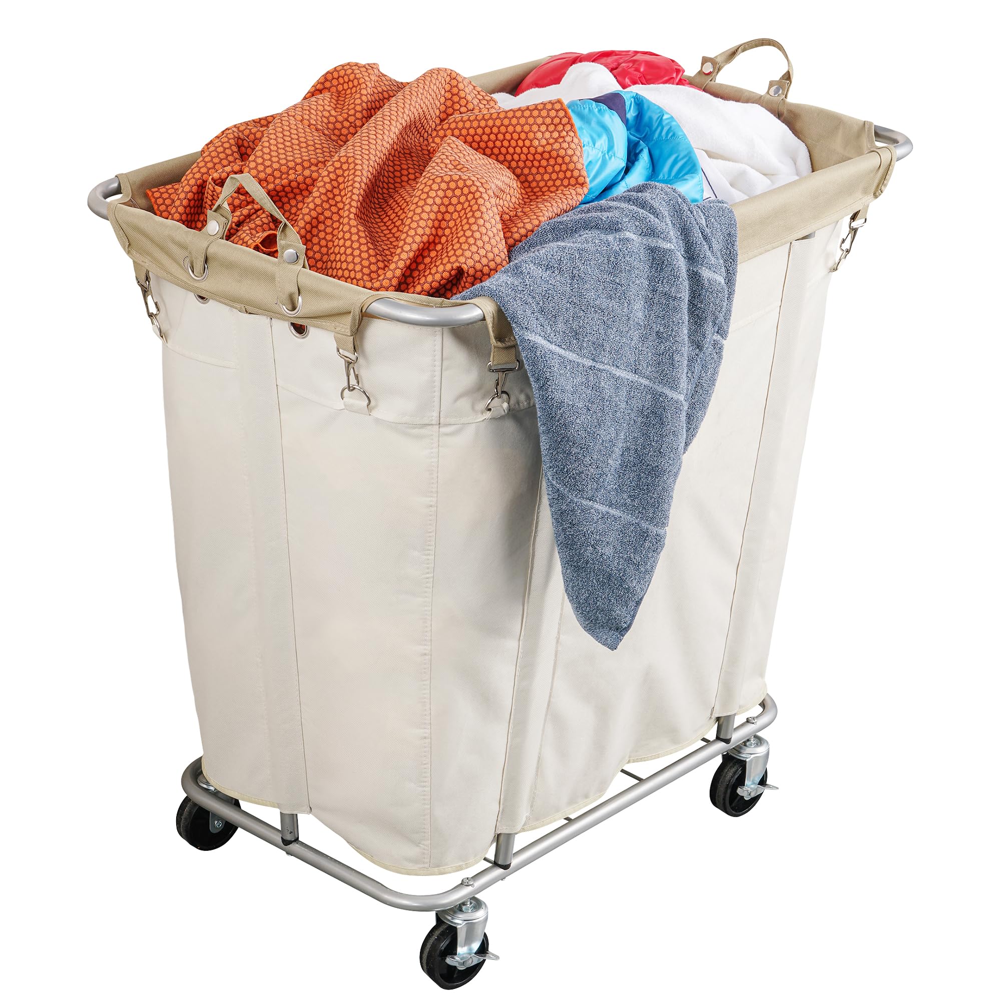 PLKOW Laundry Cart with Wheels 320L Large Rolling