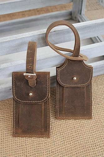 leather luggage tag monogram