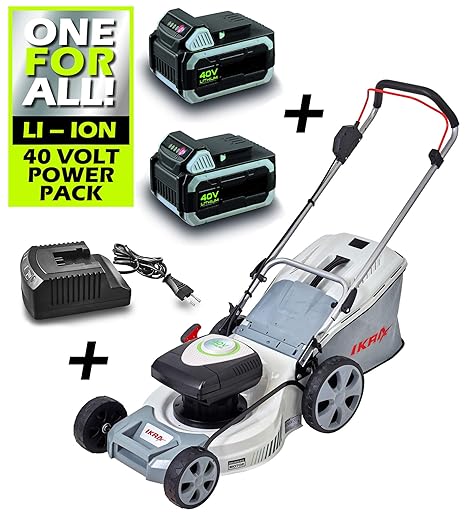 IKRA Akku Rasenmäher Mulchmäher IAM 40-4325 TwinPower inkl. 2x40V Akku & Ladegerät, Schnittbreite 43cm