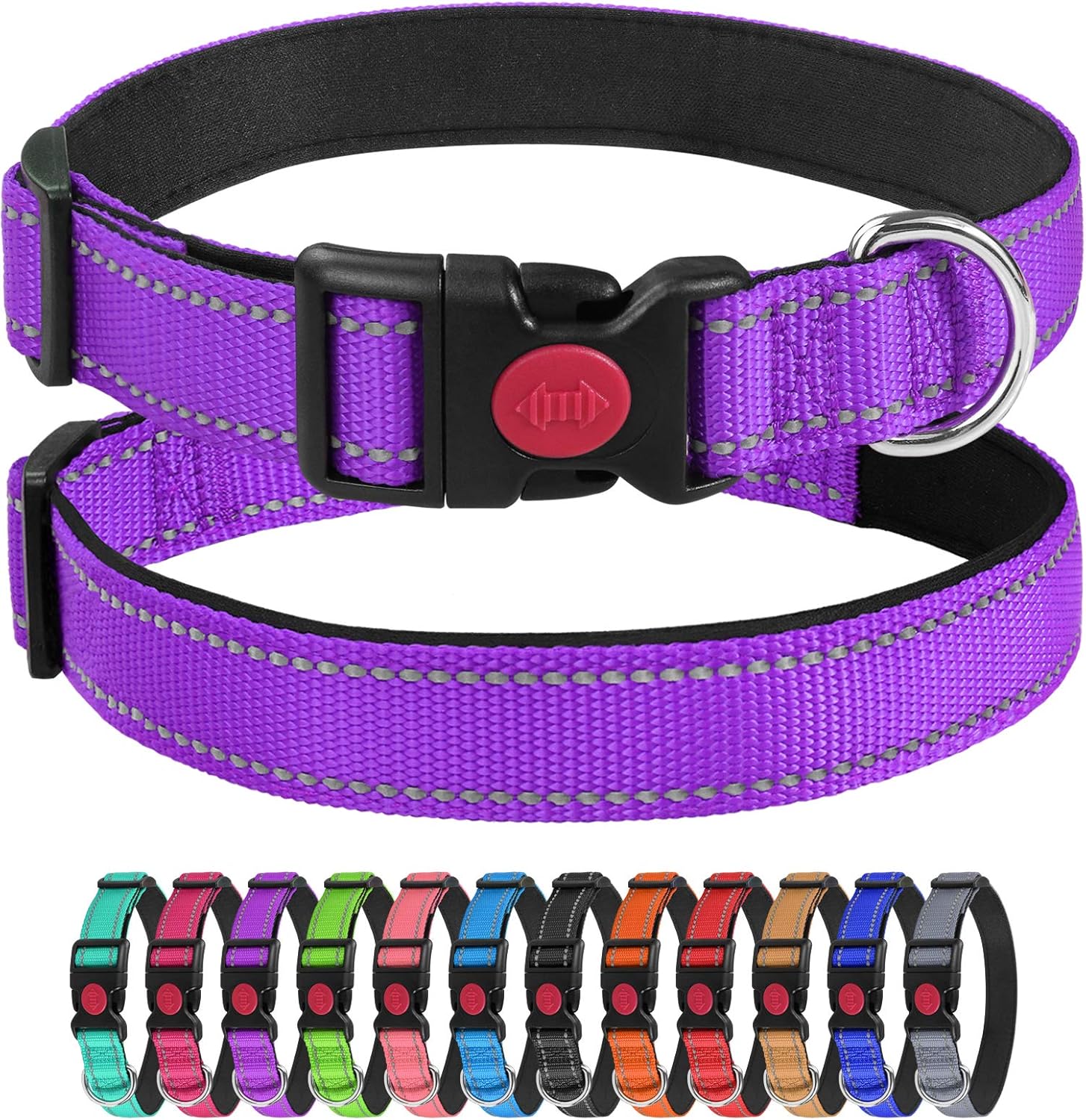 Joytale Reflective Dog Collar with Safety Buckle, Soft Neoprene Padded
