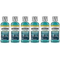 Listerine Cool Mint Antiseptic Mouthwash for Bad Breath, Travel Size 3.2 oz - Pack of 6