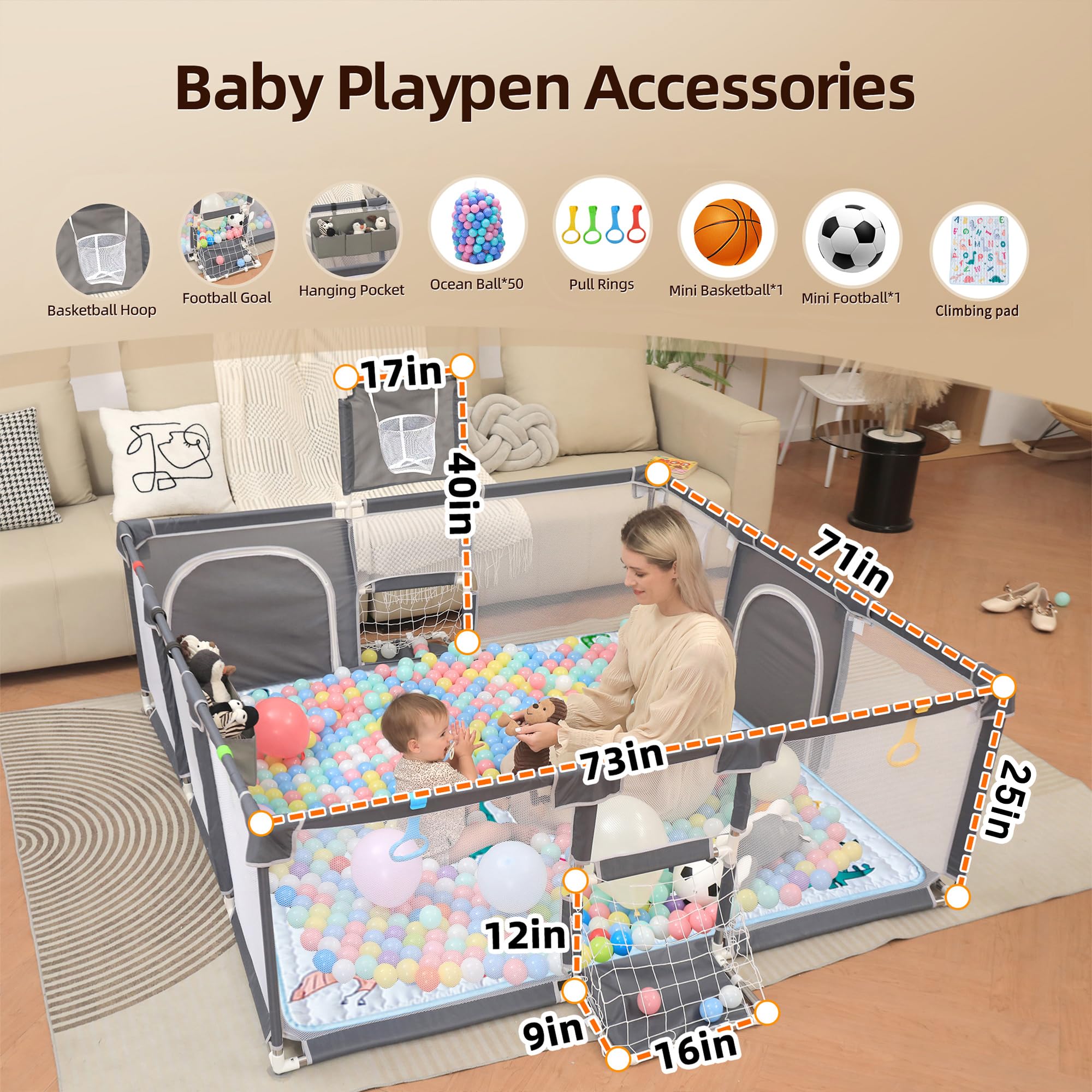 Playpen for Babies and Toddlers,73