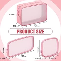 Weewooday 4 Pcs Mesh Makeup Bag Mesh Cosmetic Bag