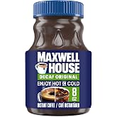 Maxwell House Instant Coffee, Original Roast Decaffeinated, 8 oz Jar | Decaffeinated Instant Coffee, Classic &amp; Rich, Smooth &amp; Delicious, No Brewer Required, Roasted in the USA Since 1892