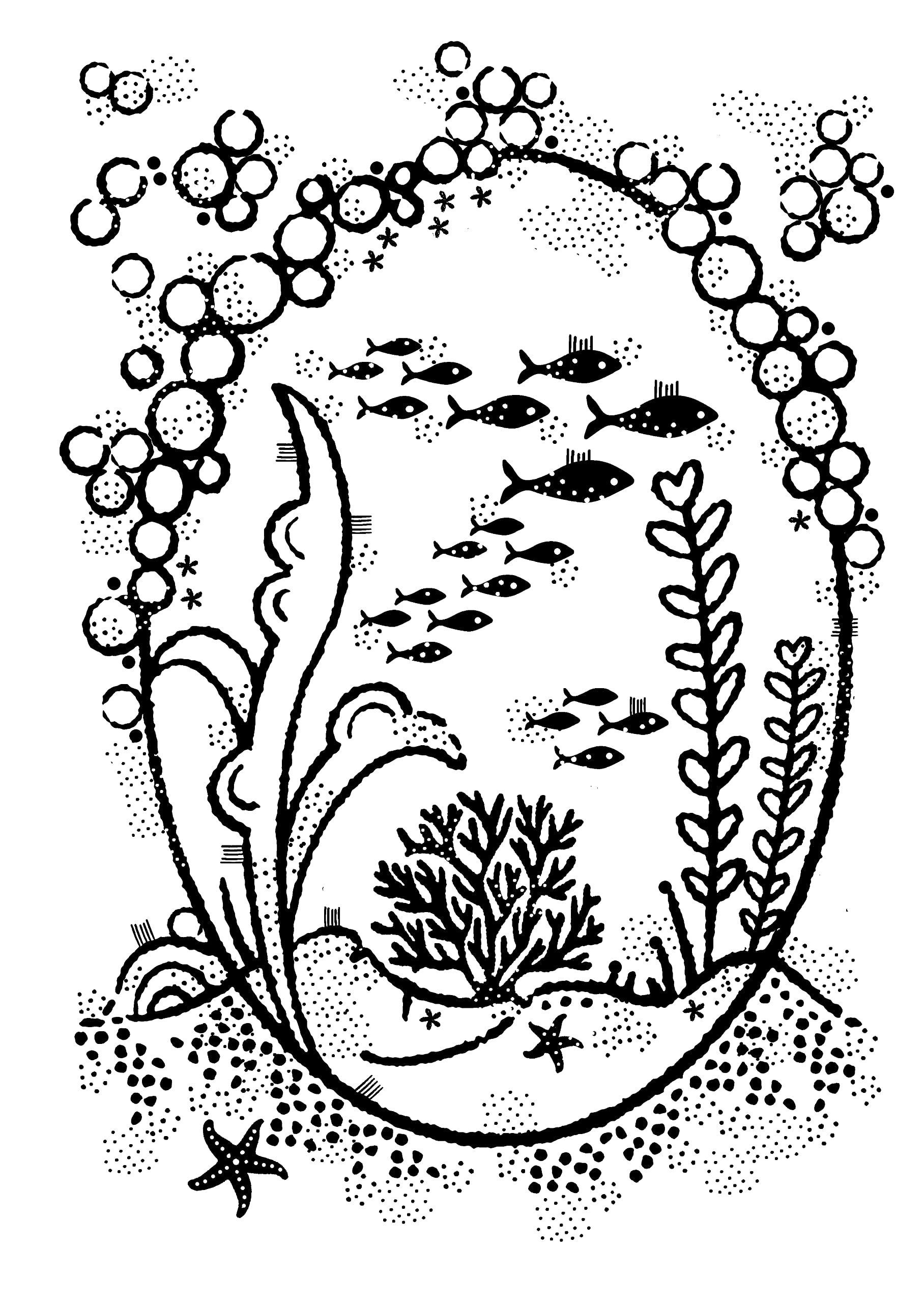 Francoise Collection - Underwater Oval Frame - Clear Stamp Set