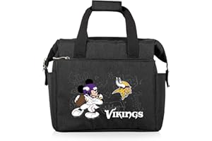 PICNIC TIME NFL Mickey Mouse On The Go Lunch Bag - Soft Cooler Lunch Box - Insulated Lunch Bag, (Black)