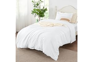 ChiXpace Duvet Cover Dorm Bedding Off White - Soft Comforter Cover Twin/Twin XL with Zipper Closure, 2 Pieces, 1 Duvet Cover (68"x90") & 1 Pillow Sham