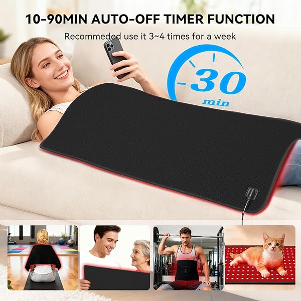 RED LIGHT THERAPY MAT FOR FULL BODY, 29″*12″ RED LIGHT THERAPY MAT WITH 340 LEDS AND CONTROLLER, 660NM&850NM NEAR INFRARED LIGHT THERAPY, 3IN1 LEDS LIGHT BLANKET FOR BACK WAIST BELLY JOINT MUSCLE