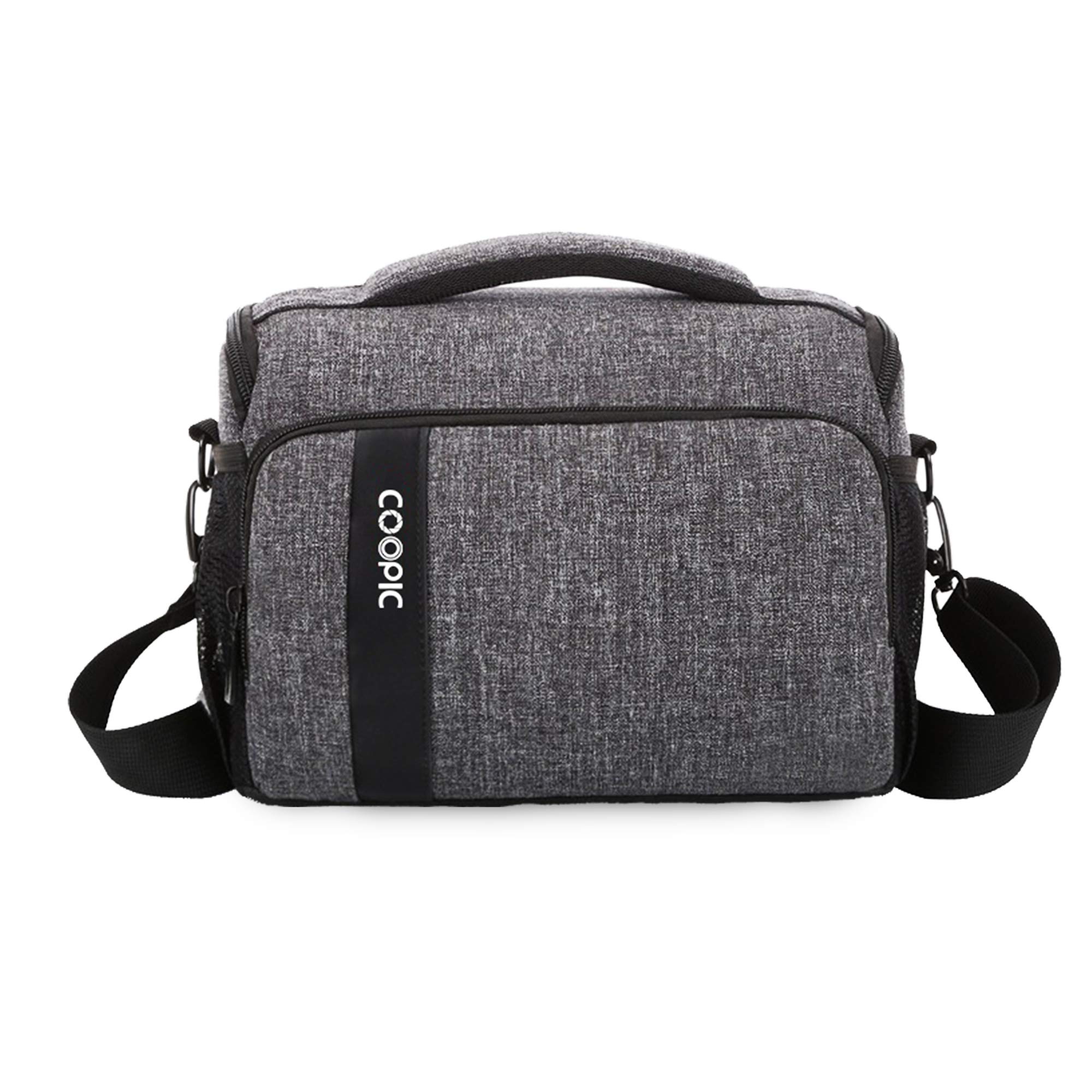 COOPIC BL-26L (LARGE) Messenger CANVAS DSLR Camera Bag Urban Life Shoulder Case fit for Nikon Sony Canon Olympus Pentex Interchangeable Mirrorless Micro 4/3 Full Frame Lens Digital SLR (Grey)