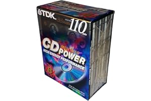 TDK CD Power 110 High Bias High Energy Performance Blank Audio Cassette Tapes - 8 Pack