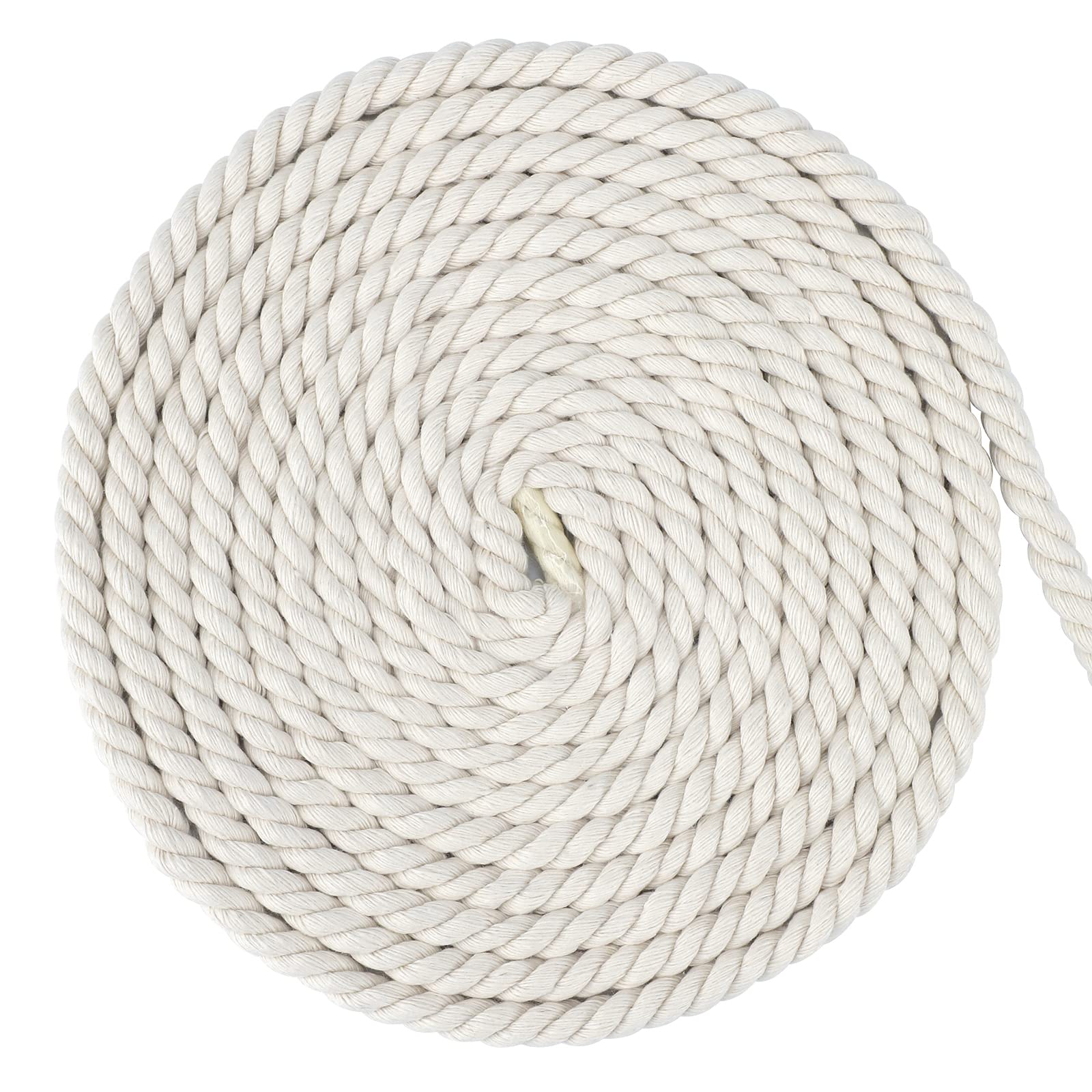 G2PLUS 8MM Beige Macrame Cord -20M Thick Macrame Cotton Rope - Hanging Knitting Craft Rope for Wall Hanging Plant Hanger Knitting Craft