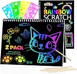 OSLINE Scratch Art Notebook Set for Kids 3-10 Art Craft Toys 2 Books 5 Styluses view 1