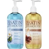 Satin Smooth Pre-Wax Cleanser &amp; Residue Remover Oil Post Wax Care, 16oz 2Pack