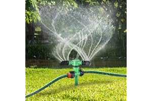 Hinastar Sprinklers for Yard, 360 Degree Rotating Lawn Sprinkler, Water Sprinkler for Large Area Coverage, Garden Sprinkler for Kids,Easy Installtion& Irrigation,Sprinkler System for Lawn,Garden-1Pack