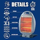BARGAINS-GALORE 800W Halogen Heater Two Settings Compact Silent Energy Saving view 5