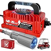 EXEFCH 48 Volt 15 Amp Golf Cart Charger with 3-Pin Round Plug for Club Car Precedent & DS Series Only for Lead Acid Battery