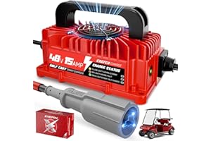 EXEFCH 48 Volt 15 Amp Golf Cart Charger with 3-Pin Round Plug for Club Car Precedent & DS Series Only for Lead Acid Battery
