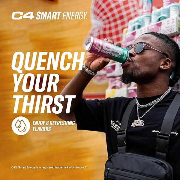 CELLUCOR C4 SMART ENERGY DRINK ‚ BOOST FOCUS AND ENERGY WITH ZERO SUGAR, NATURAL ENERGY, AND NOOTROPICS – 200MG CAFFEINE – PEACH MANGO (12OZ PACK OF 12)