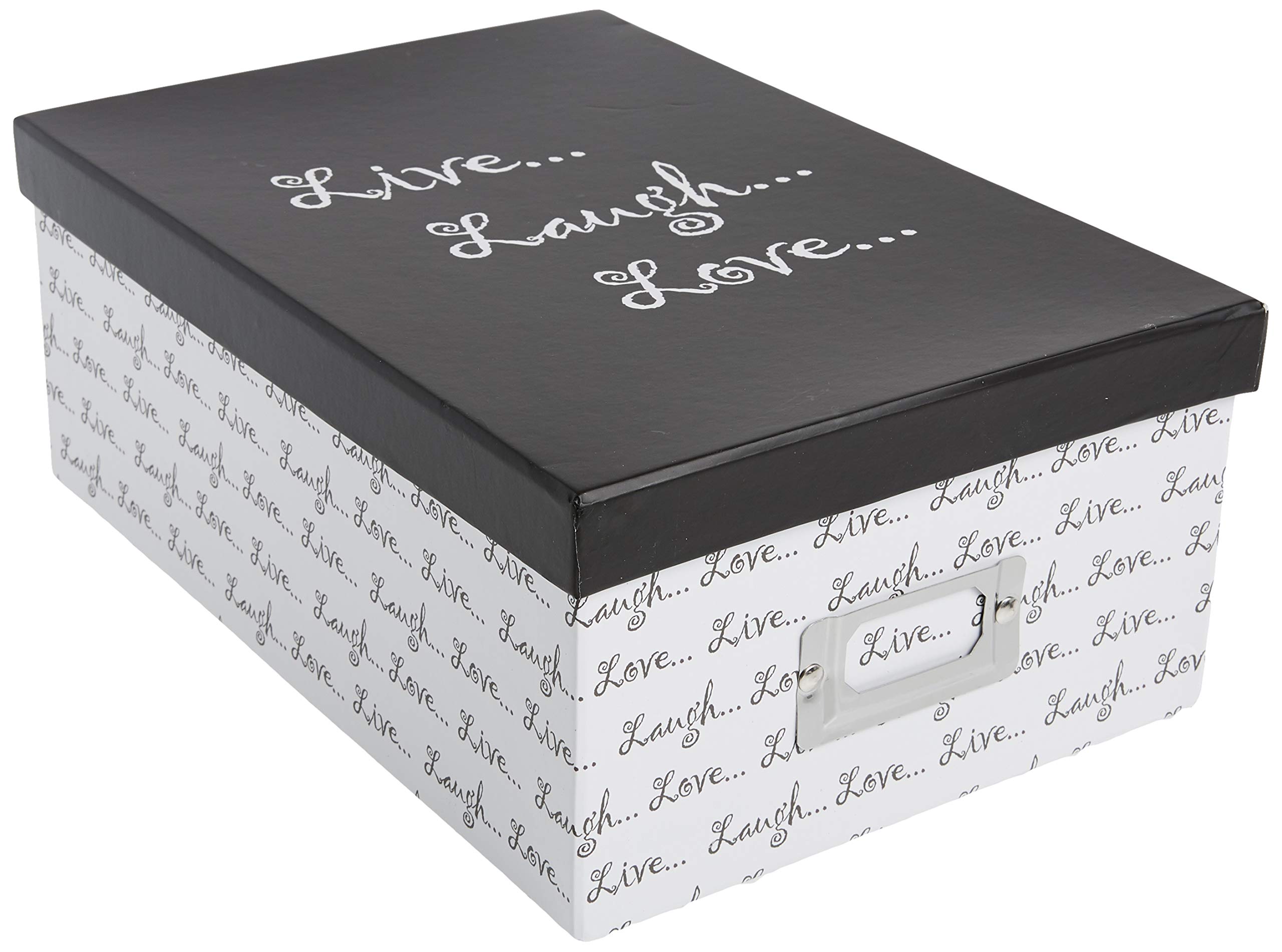 Pioneer Photo Albums B-1BW Photo Storage Box, Live, Laugh, Love Design — image 1