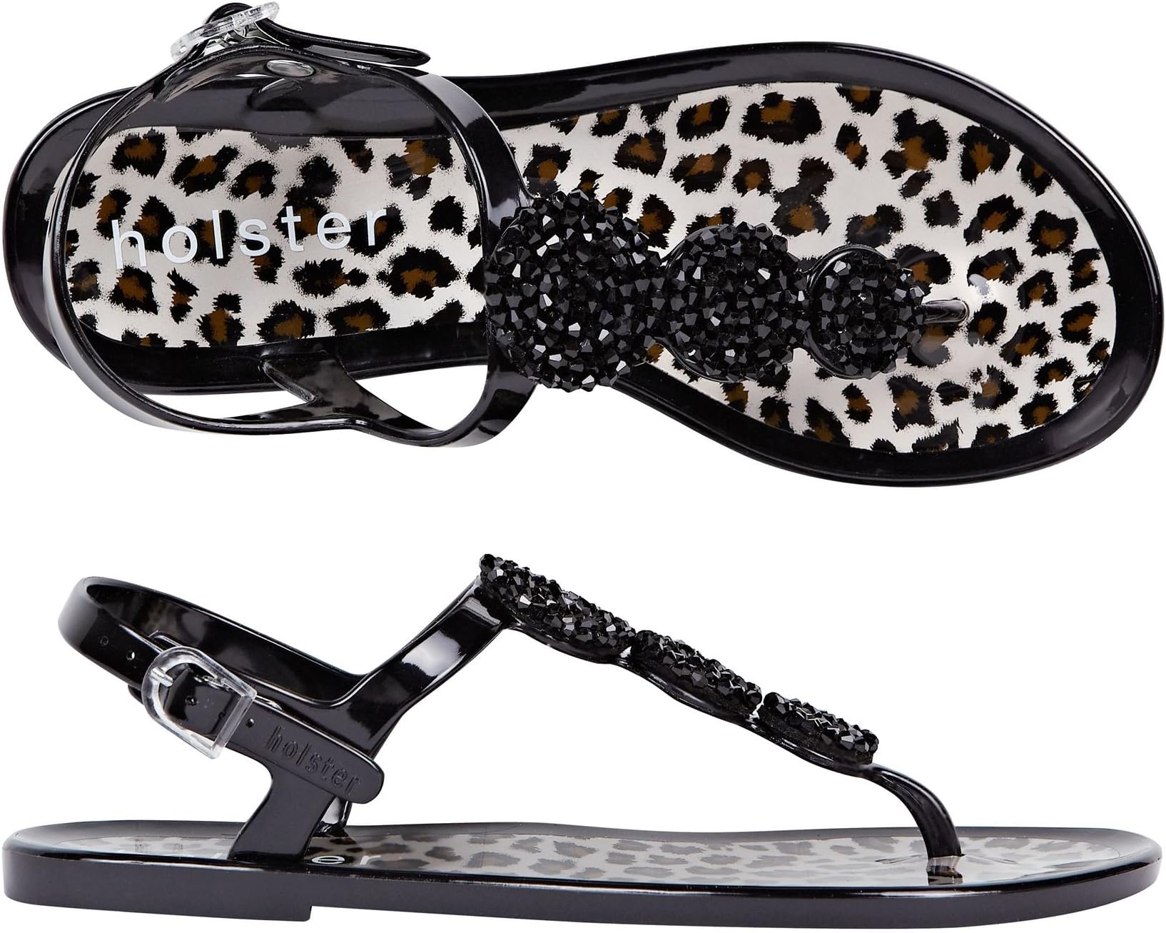 holster Australia Women's Vegan Jeweled Glamazon Flat Jelly Sandals