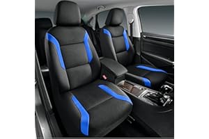 Skechers Memory Foam™ Car Seat Covers, Air Cool Mesh Thick Seat Covers, Blue Two Front Seat Cover, Airbag Compatible, Automotive Comfort & Protection for Most Cars, Vans,Trucks, SUVs(Blue,Two Front)