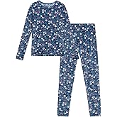 Rene Rofe Girls Pajama Set - 2 Piece Velour Long Sleeve Sleep Shirt and Pajama Pants - Cozy Sleepwear Set for Girls