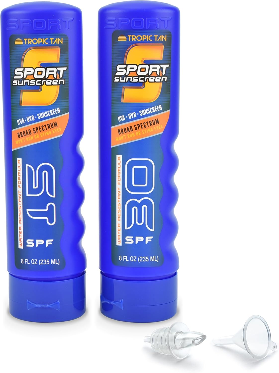 GoPong Sport Bottle Sunscreen Flask 2 Pack, Includes Funnel and Liquor Bottle Pour Spout