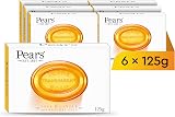 Pears Pure & Gentle Transparent Soap Bar 6 x 125g Natural Oils