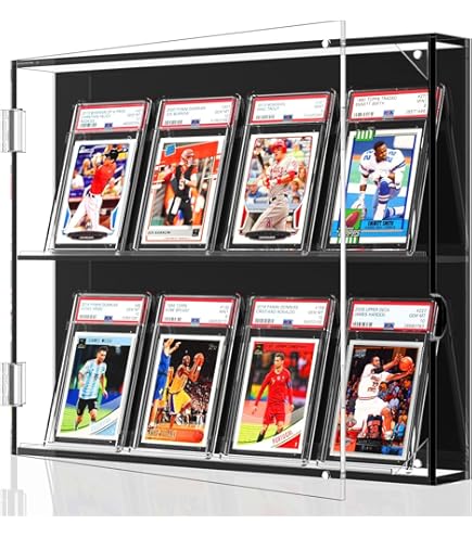 Graded Card Slab Stadium Tower Displays (2 Pack), Compatible With PSA, Beckett, SGC And CGC (Black, 2 Tier