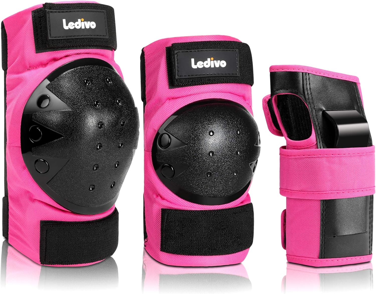 LEDIVO Adult/Child Knee Pads Elbow Pads Wrist Guards 3 in 1 Protective Gear Set for Multi Sports Skateboarding Inline Roller Skating Cycling Biking BMX Bicycle Scooter : Sports & Outdoors