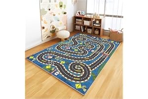 BYINGWD Kids Rug Car Rugs for Kids Toy Cars Play Mat City Life Road Rug for Cars Fun City Map for Carpet for Bedroom Boys (The Flower of Hope, 47 * 70 inches)