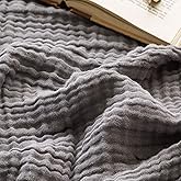 EMME Cotton Blanket Muslin Throw Blanket for Couch Breathable Gauze Blanket All Season Soft and Lightweight Muslin Blankets for Adults (Grey, 50"x70")
