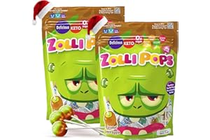 Zollipops Caramel & Green Apple, 10.4oz, Sugar-free, Allergy-free, Vegan, KETO & Diabetic Friendly, Clean Teeth Candy