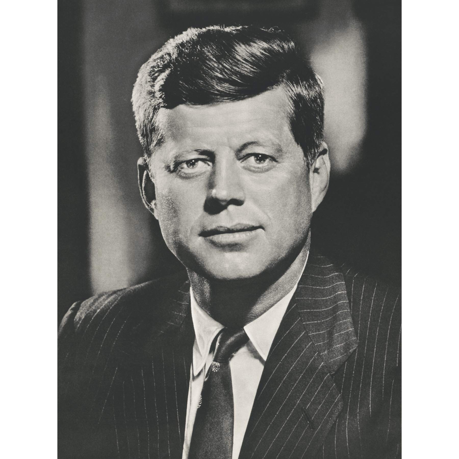 Artery8 John F Kennedy Portrait President Usa Bw Photo Premium Wall Art Canvas Print 18X24 Inch
