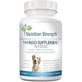 Nutrition Strength Thyroid Supplement for Dogs with Organic Bladderwrack | Natural Support for Hypothyroidism in Dogs | Promotes Normal Function of Endocrine and Enzyme Systems | 120 Chewable Tablets